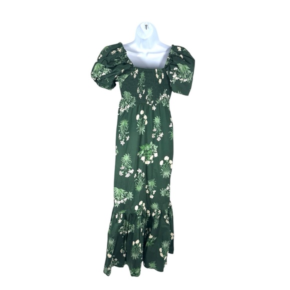Tuckernuck Viridian Stamped Bouquets Gabrielle Dress XS NWT – Floral Maxi Boho - Picture 7 of 11